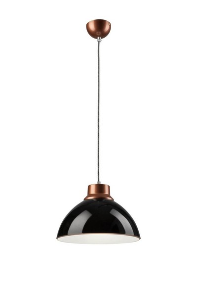 Bioledex Pendelleuchte Glaslampe 30cm E27 schwarz Metall, Glas