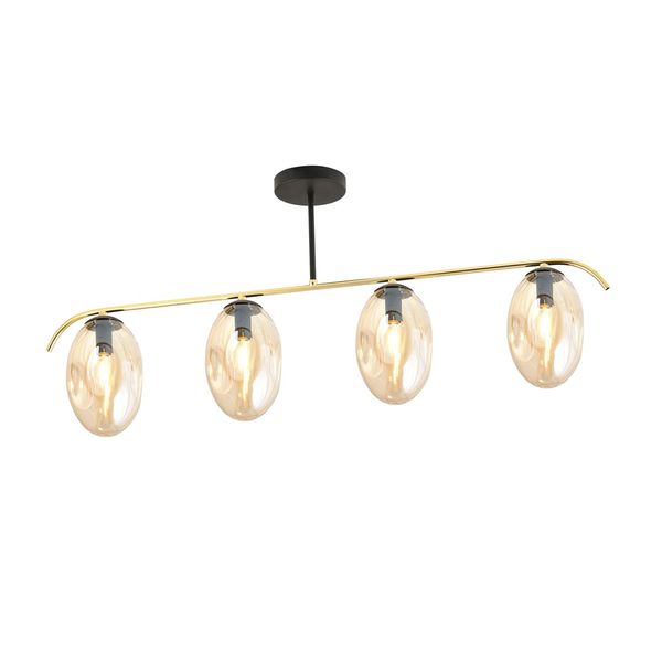 Bioledex Linkora Deckenleuchte 4-fach E14 schwarz/gold amber 95x40x12cm Made in Europe