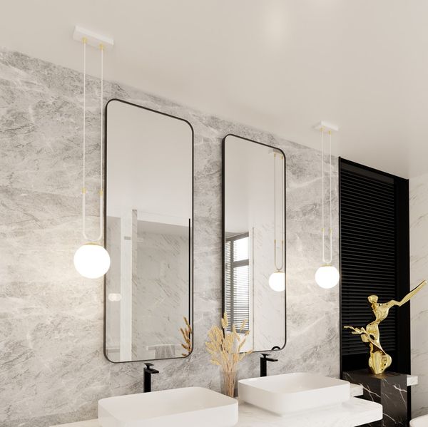 Bioledex Tonsern Pendelleuchte E14 weiß/gold opal 15x115x15cm Made in Europe