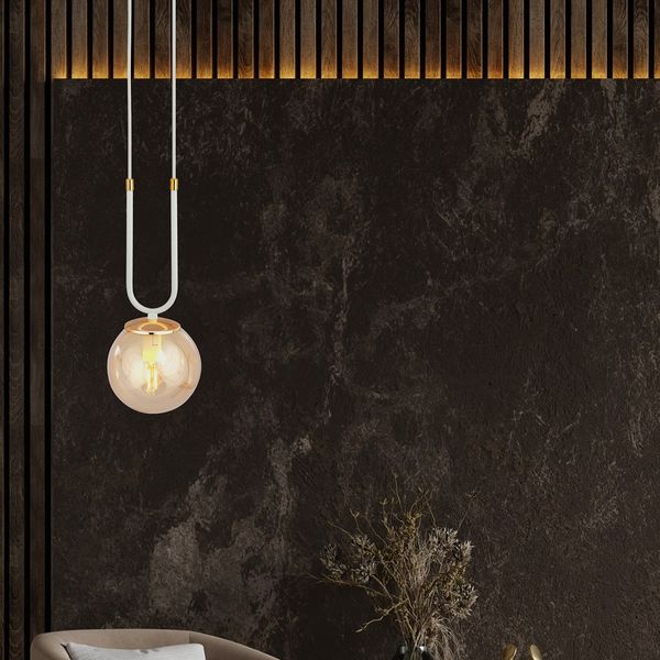 Bioledex Tonsern Pendelleuchte E14 weiß/gold amber 15x115x15cm Made in Europe