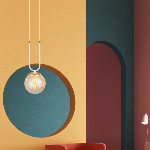 Bioledex Tonsern Pendelleuchte E14 weiß/gold amber 15x115x15cm Made in Europe