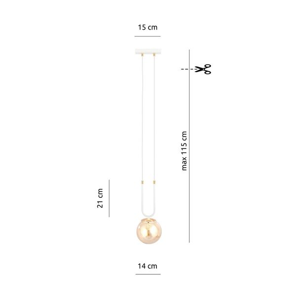 Bioledex Tonsern Pendelleuchte E14 weiß/gold amber 15x115x15cm Made in Europe