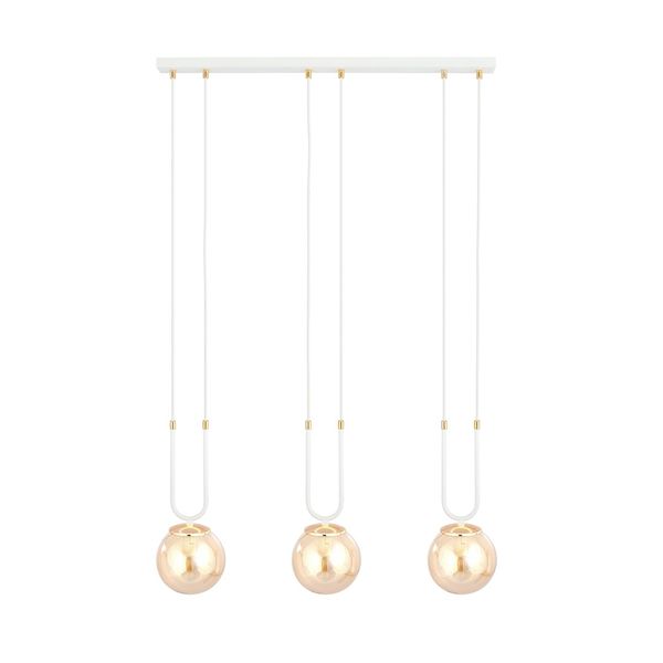 Bioledex Tonsern Pendelleuchte 3-fach E14 weiß/gold amber 70x115x15cm Made in Europe