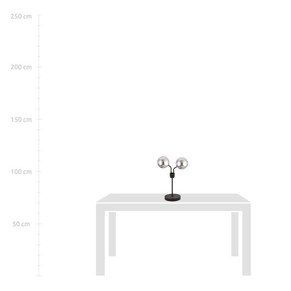 Bioledex Kristorad Tischleuchte 2-fach E14 42cm schwarz 20x42x19,5cm Made in Europe