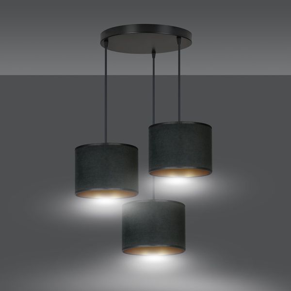 Bioledex Lyngar Pendelleuchte 3-fach E27 schwarz 42x100x50cm Made in Europe