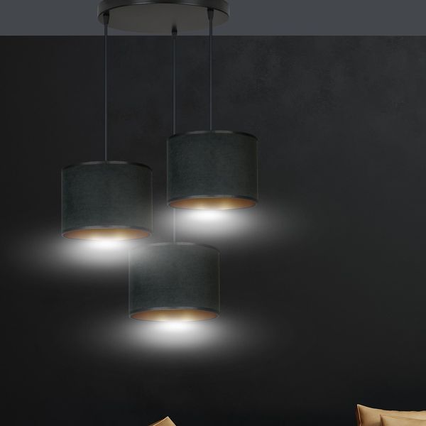 Bioledex Lyngar Pendelleuchte 3-fach E27 schwarz 42x100x50cm Made in Europe
