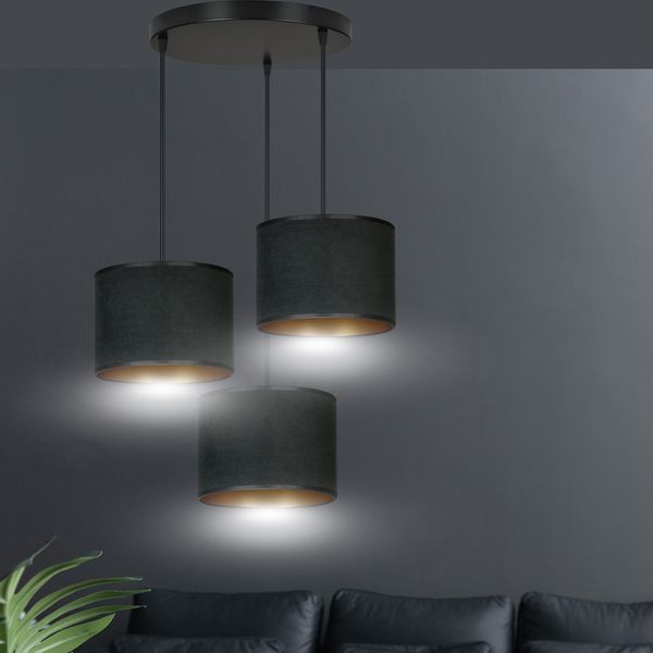 Bioledex Lyngar Pendelleuchte 3-fach E27 schwarz 42x100x50cm Made in Europe