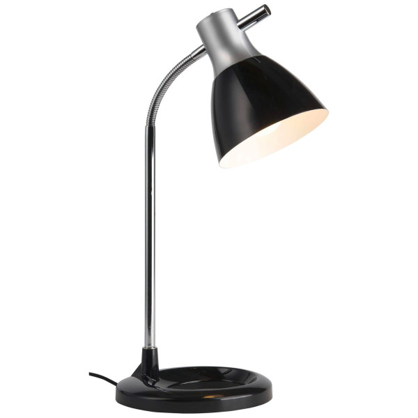 Brilliant Jan Tischleuchte E27 Silber Schwarz 92762/06