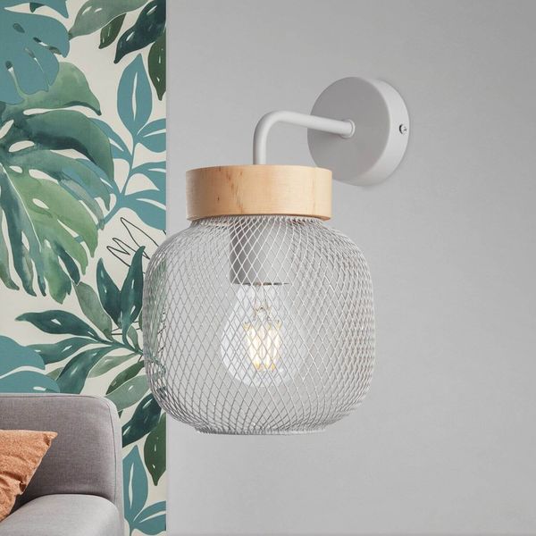 Brilliant Giada Wandleuchte E27 Grau Hell Holz FSC 99107/40