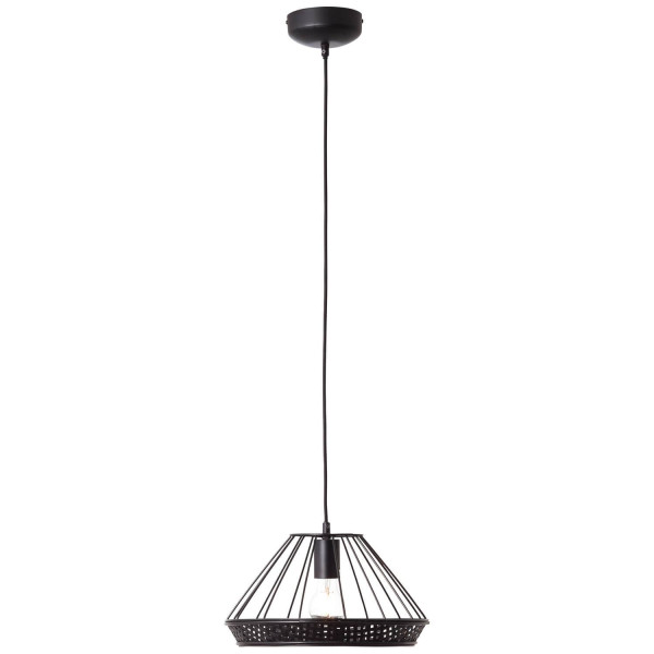 Brilliant Tory Pendelleuchte, 1-flammig E27 Schwarz Matt Rattan 99264/06