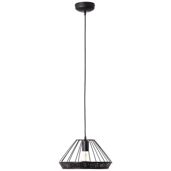 Brilliant Tory Pendelleuchte, 1-flammig E27 Schwarz Matt Rattan 99264/06