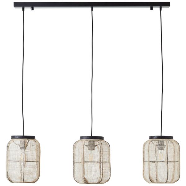 Brilliant Tanah Pendelleuchte, 3-flammig E27 Schwarz Natur 99565/76