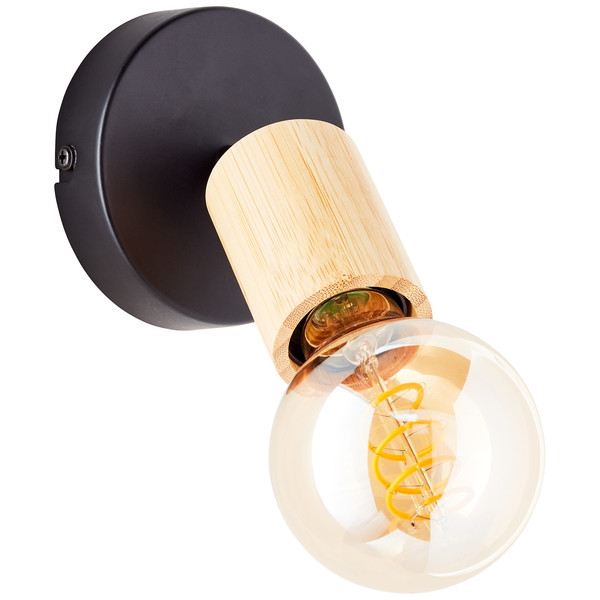 Brilliant Tiffany Wandspot E27 Schwarz Matt Natur 99681/76