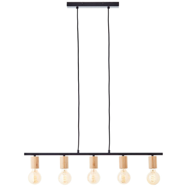 Brilliant Kerry Pendelleuchte, 5-flammig E27 Schwarz Natur 99713/76