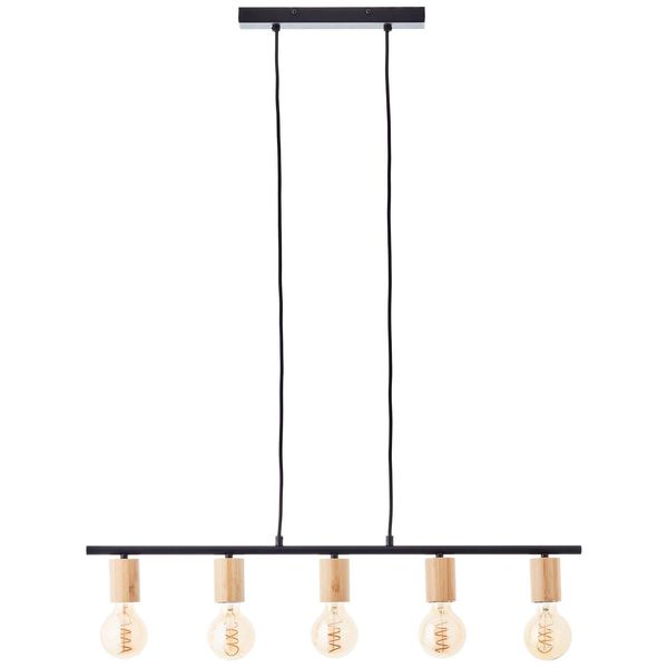 Brilliant Kerry Pendelleuchte, 5-flammig E27 Schwarz Natur 99713/76