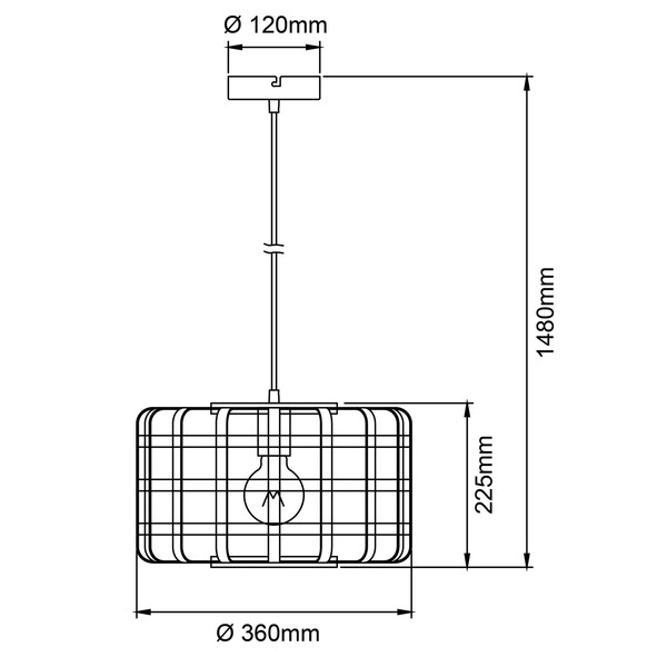Brilliant Woodline Pendelleuchte, 1-flammig E27 Natur Schwarz FSC 99808/09