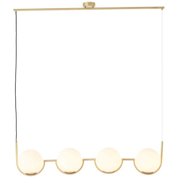 Brilliant Glint Pendelleuchte, 4-flammig E14 Messing Weiß 99846/18