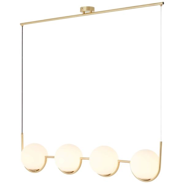 Brilliant Glint Pendelleuchte, 4-flammig E14 Messing Weiß 99846/18