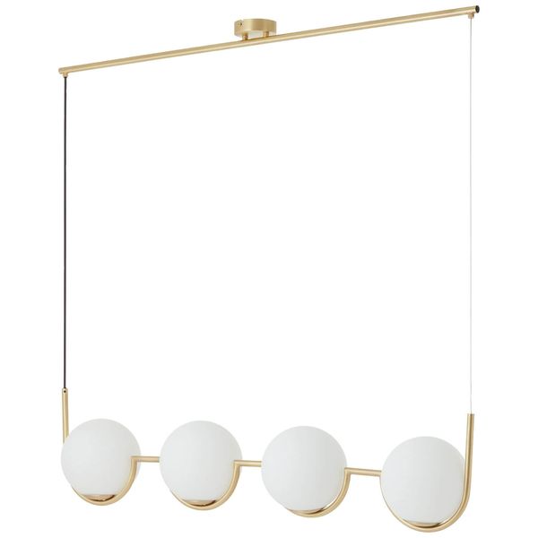 Brilliant Glint Pendelleuchte, 4-flammig E14 Messing Weiß 99846/18