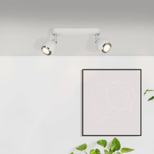 Brilliant Ina LED Spotbalken, 2-flammig GU10 20W/3W Warmweiß Weiß Chrom G77729/05
