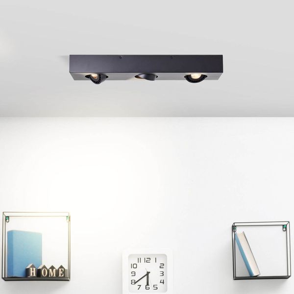 Brilliant Doro LED Deckenleuchte, 3-flammig GU10 4,5W/4,5W Warmweiß Sand Schwarz G99722/76