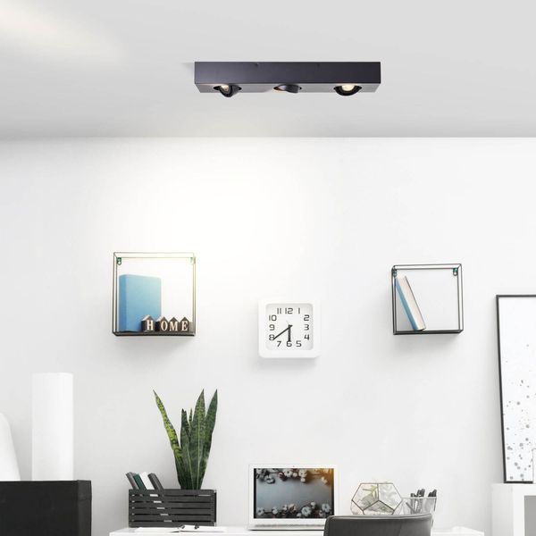 Brilliant Doro LED Deckenleuchte, 3-flammig GU10 4,5W/4,5W Warmweiß Sand Schwarz G99722/76
