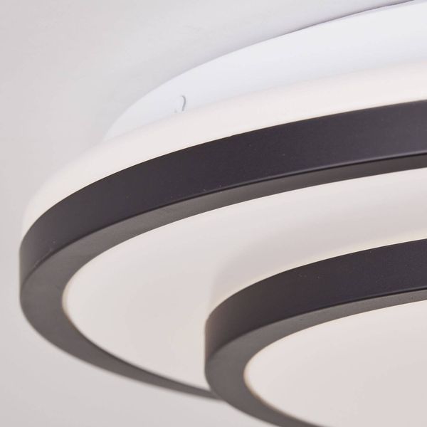 Brilliant Luciano LED Deckenleuchte 39cm 24W Schwarz Weiß Nachtlicht, Timer G99777/76