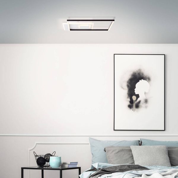Brilliant Iorgo LED Deckenleuchte 44x44cm 40W Warmweiß Schwarz Weiß G99785/76