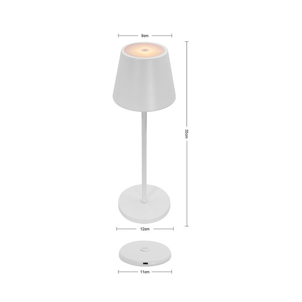 CMD LED Akku-Tischleuchte 2W steuerbare Lichtfarbe IP44 Weiß CMD-9079