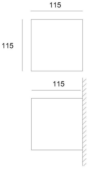 Deko-Light Wandaufbauleuchte Cube, G9, max. 25W, Beton, grau 341183
