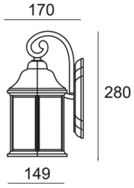 Deko-Light Wandaufbauleuchte Saiph, E27, max. 60W, Alu, Schwarz, IP23 341244
