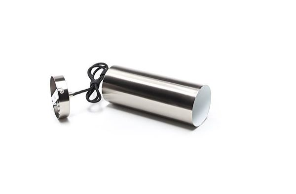 Deko-Light Pendelleuchte Barrel, E27, max. 40W, Metall, silber, satiniert 342050