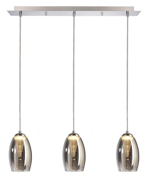 Deko-Light Pendelleuchte Electra, Warmweiß, Glas, silber, Chrom 342117