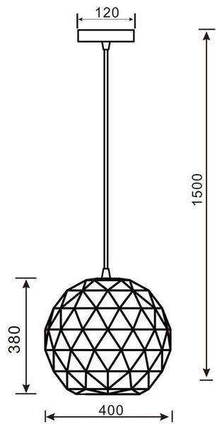 Deko-Light Pendelleuchte Asterope rund 400, E27, max. 40W, Metall, schwarz, matt 342133