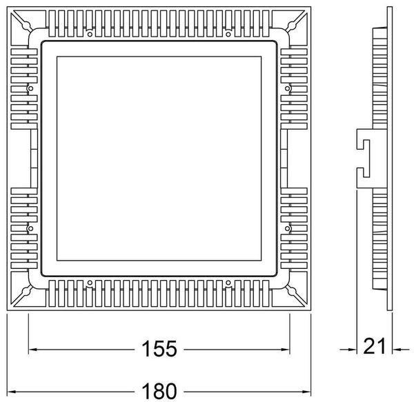 Deko-Light Deckeneinbauleuchte LED Panel Square 15, Perlhellgrau RAL 9022, Warmweiß, 110°, 36-37V DC, 350mA 565157
