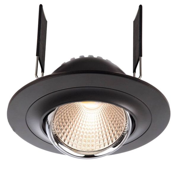 Deko-Light Deckeneinbauleuchte Saturn, schwarz, Chrom, Warmweiß, 30°, 17-18V DC, 350mA 565201