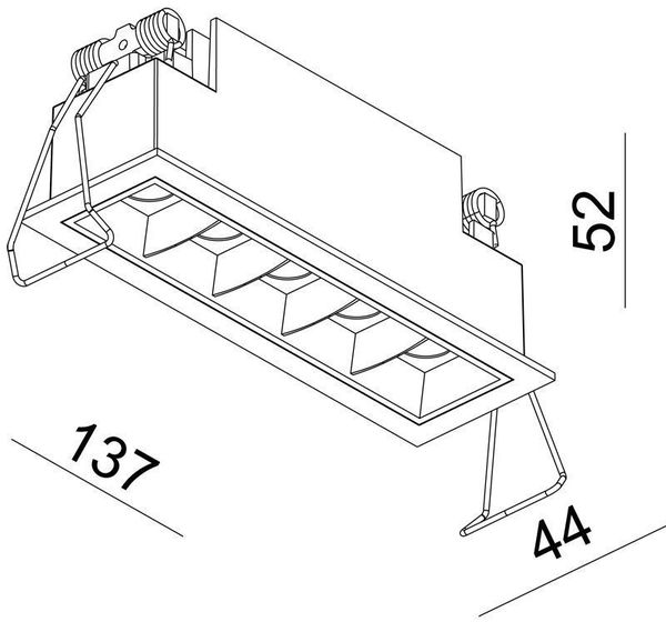 Deko-Light Deckeneinbauleuchte Ceti 5, weiß, matt, Warmweiß, 45°, 14-15V DC, 700mA 565250