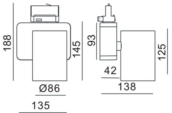 Deko-Light Schienensystem 3-Phasen 230V, Nihal, Warmweiß, weiß 707040