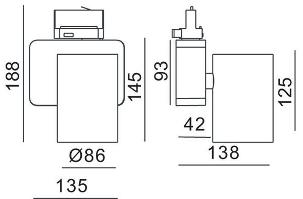 Deko-Light Schienensystem 3-Phasen 230V, Nihal, Warmweiß, silber 707056