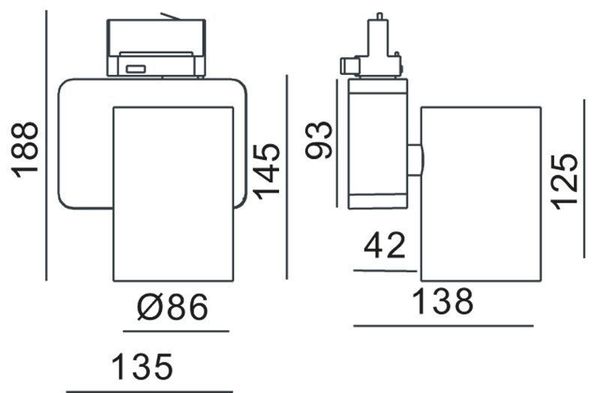 Deko-Light Schienensystem 3-Phasen 230V, Nihal, Neutralweiß, silber 707057