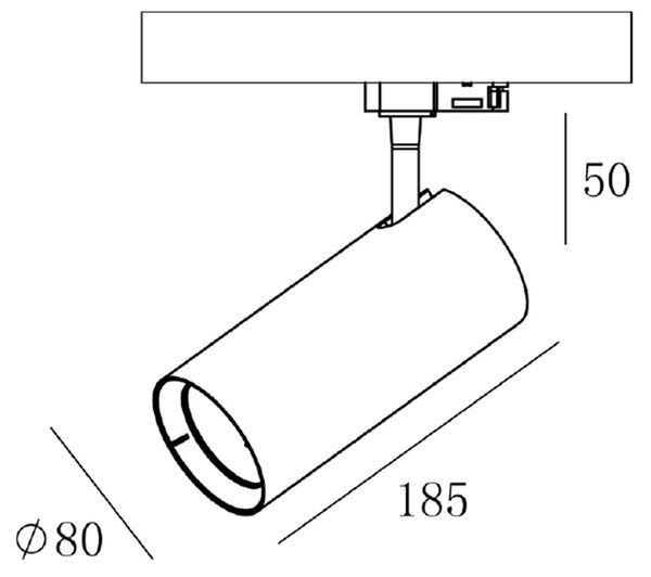 Deko-Light Schienensystem 3-Phasen 230V, Horus, Warmweiß, Schwarz, mattiert 707102
