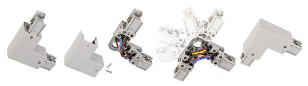 Deko-Light Schienensystem 3-Phasen 230V, D Line 90°-Verbinder links-rechts grau 710037