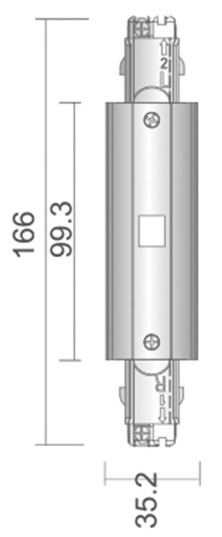 Deko-Light Schienensystem 3-Phasen 230V, D Line elektrischer Längsverbinder links-rechts schwarz 710044
