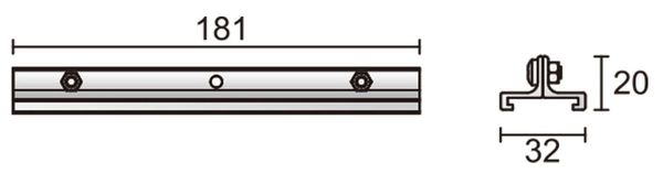 Deko-Light Schienensystem 3-Phasen 230V, D Line Abhängeverbindungswinkel grau 710058