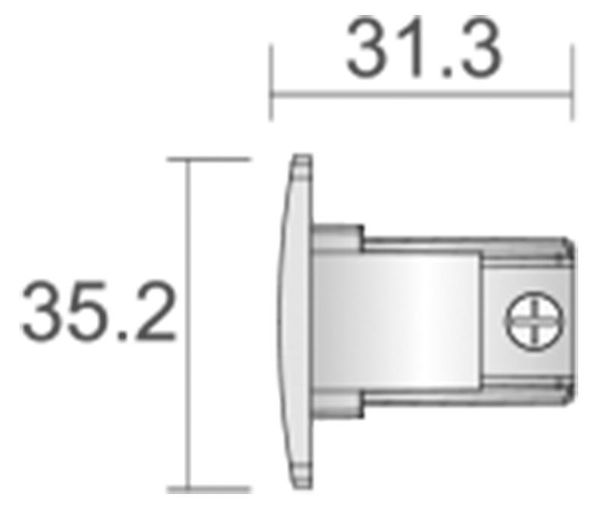 Deko-Light Schienensystem 3-Phasen 230V, D Line Endkappe grau 710067