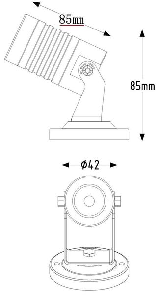 Deko-Light Boden- / Wand- / Deckenleuchte Mini I Amber, schwarz, 24V DC, IP65 730238