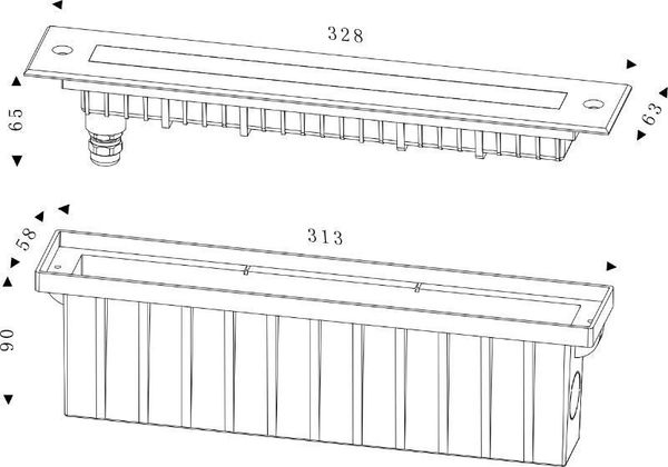 Deko-Light Bodeneinbauleuchte Line II WW, asymmetrisch, Warmweiß, IP67 730262