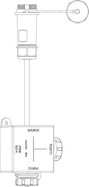 Deko-Light Weipu Verteilerbox 2-polig, 57 mm, IP67 730300