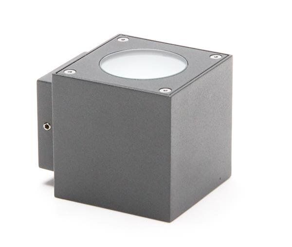 Deko-Light Wandaufbauleuchte Cubodo A, Warmweiß, anthrazit, IP54 730328