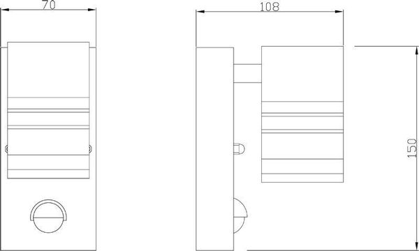 Deko-Light Wandaufbauleuchte Zilly II Down Motion, GU10, max. 35W, Edelstahl, silber, IP44 731009